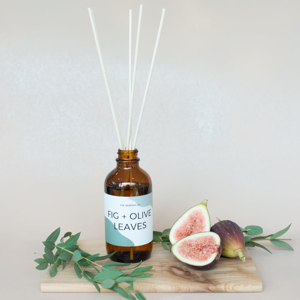 Reed Diffuser: Fig + Olive Leaves – The Worthy Co